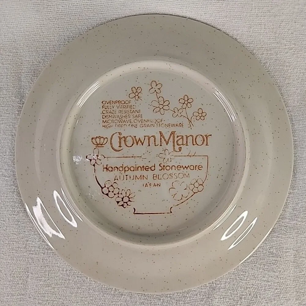 China Stoneware Crown Manor Autumn Blossom Hand painted Dinner or Bread Plate